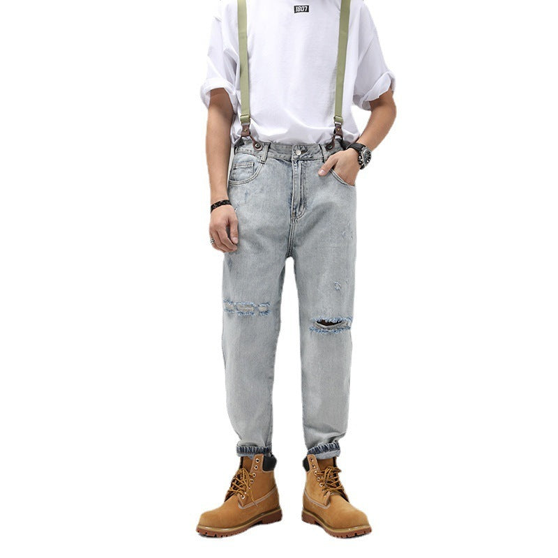 Retro Jeans Men Loose Straight Leg Overalls Overalls Retro Jeans Men Loose Straight Leg Overalls Overalls