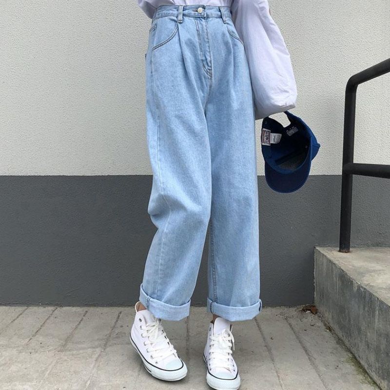Women's New Straight Leg Pants Loose Retro Casual Jeans Women Women's New Straight Leg Pants Loose Retro Casual Jeans Women