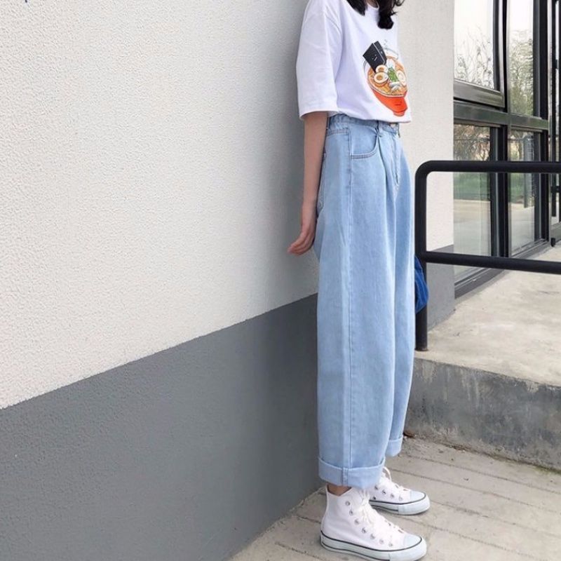 Women's New Straight Leg Pants Loose Retro Casual Jeans Women Women's New Straight Leg Pants Loose Retro Casual Jeans Women