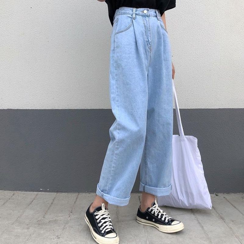Women's New Straight Leg Pants Loose Retro Casual Jeans Women Women's New Straight Leg Pants Loose Retro Casual Jeans Women