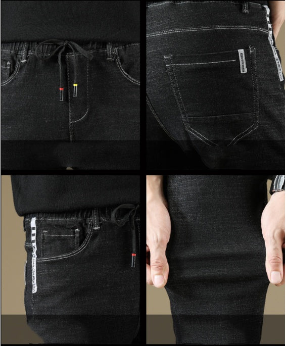 Jeans men's slim stretch all-match small straight feet men Jeans men's slim stretch all-match small straight feet men
