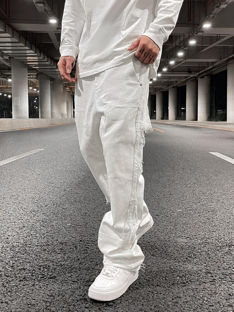 High Street Straight Leg Skinny Jeans Men Black And White High Street Straight Leg Skinny Jeans Men Black And White
