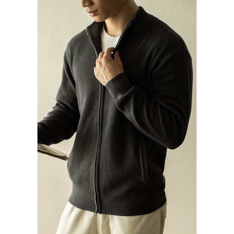 Men's Breathable Zipper Casual Stand Collar Sweater Men's Breathable Zipper Casual Stand Collar Sweater