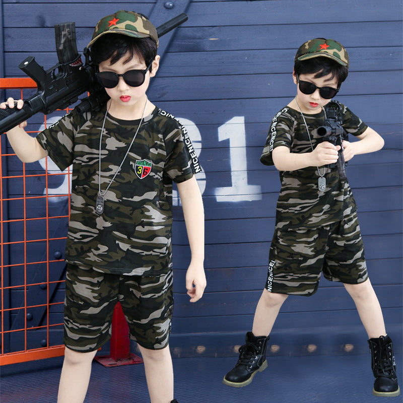 Boys summer short sleeve camouflage clothing Boys summer short sleeve camouflage clothing