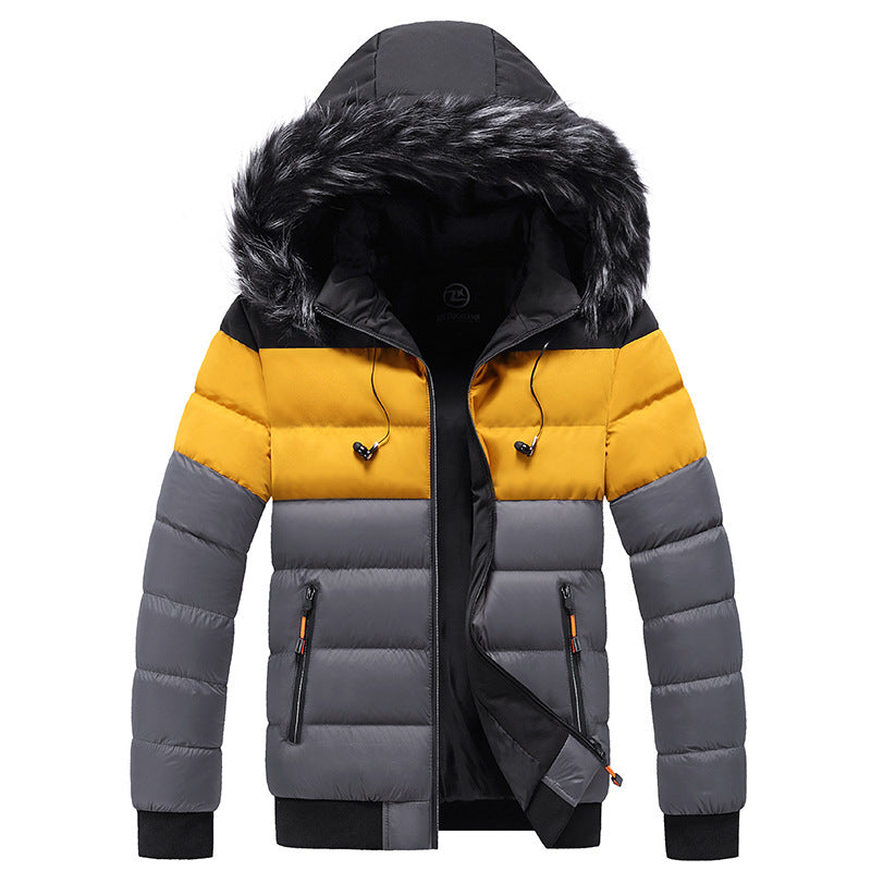 Trendy short padded coat with thick fur collar Trendy short padded coat with thick fur collar