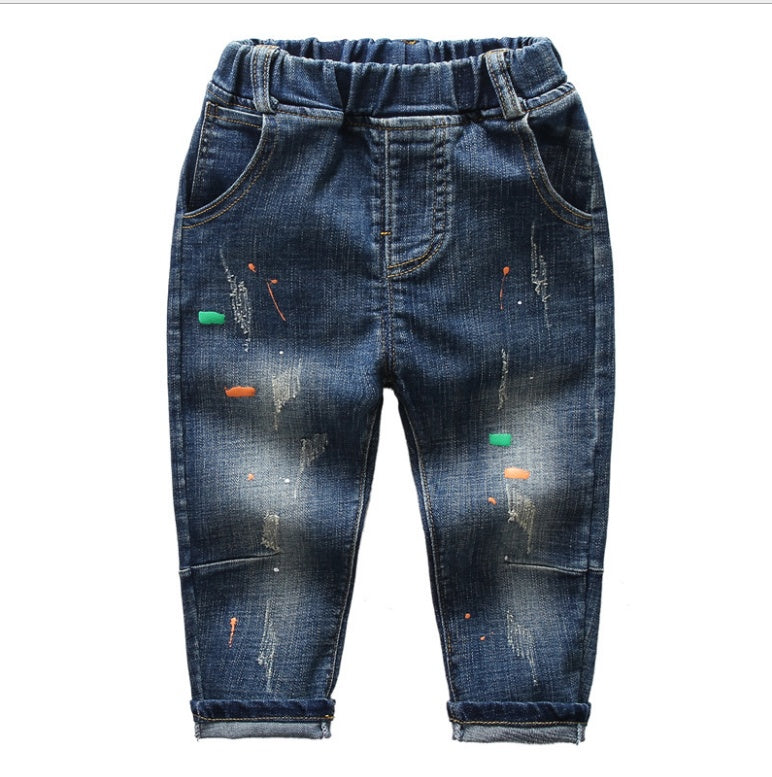 Boys jeans new spring and autumn style Korean style trend Boys jeans new spring and autumn style Korean style trend
