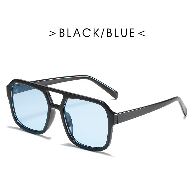 Square Double Beam Sunglasses Men And Women Retro Personality Square Double Beam Sunglasses Men And Women Retro Personality