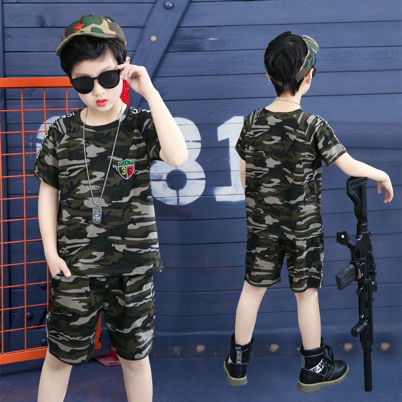 Boys summer short sleeve camouflage clothing Boys summer short sleeve camouflage clothing