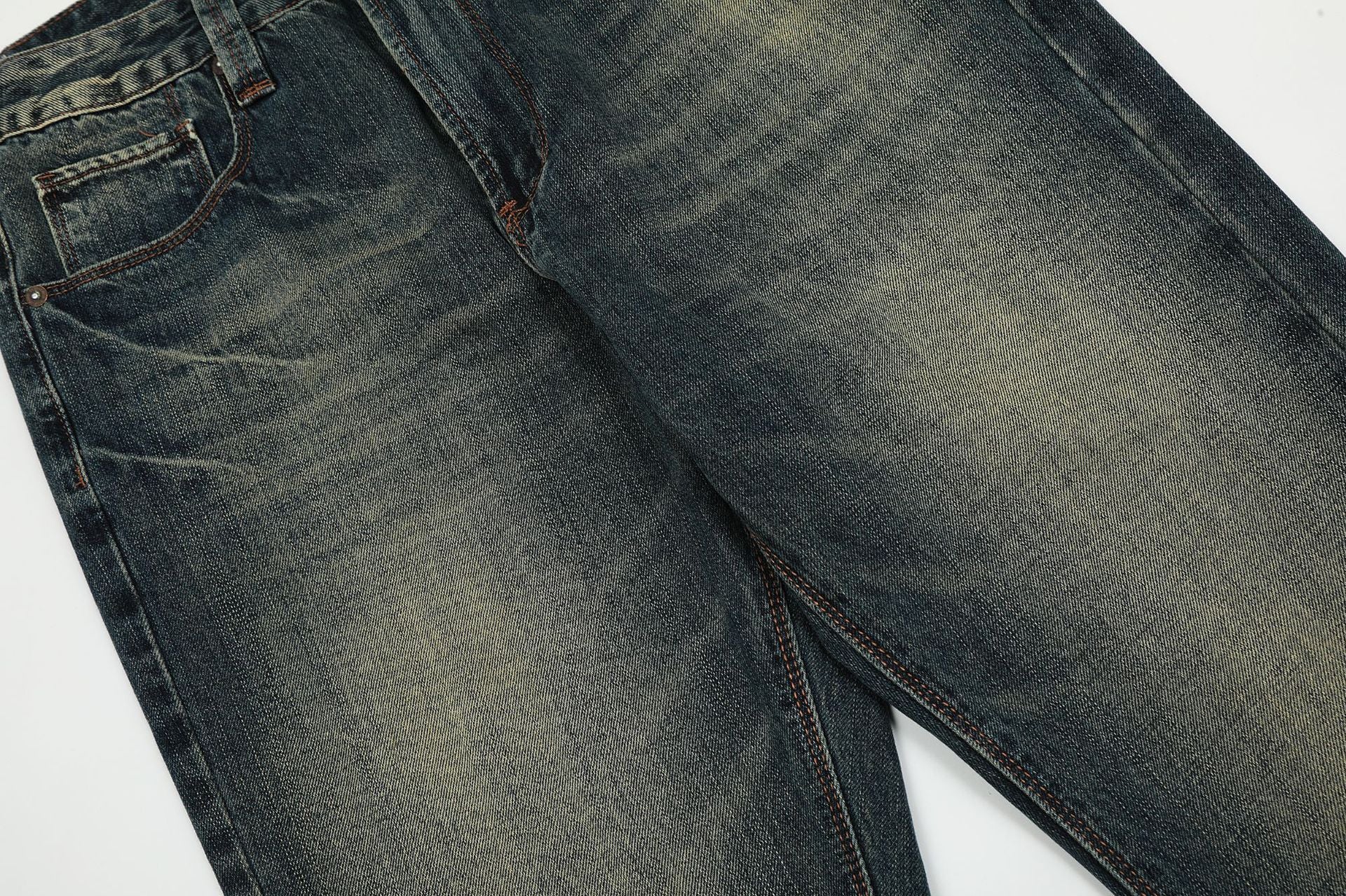 Loose Wide-leg Skinny American Retro Jeans For Men Loose Wide-leg Skinny American Retro Jeans For Men