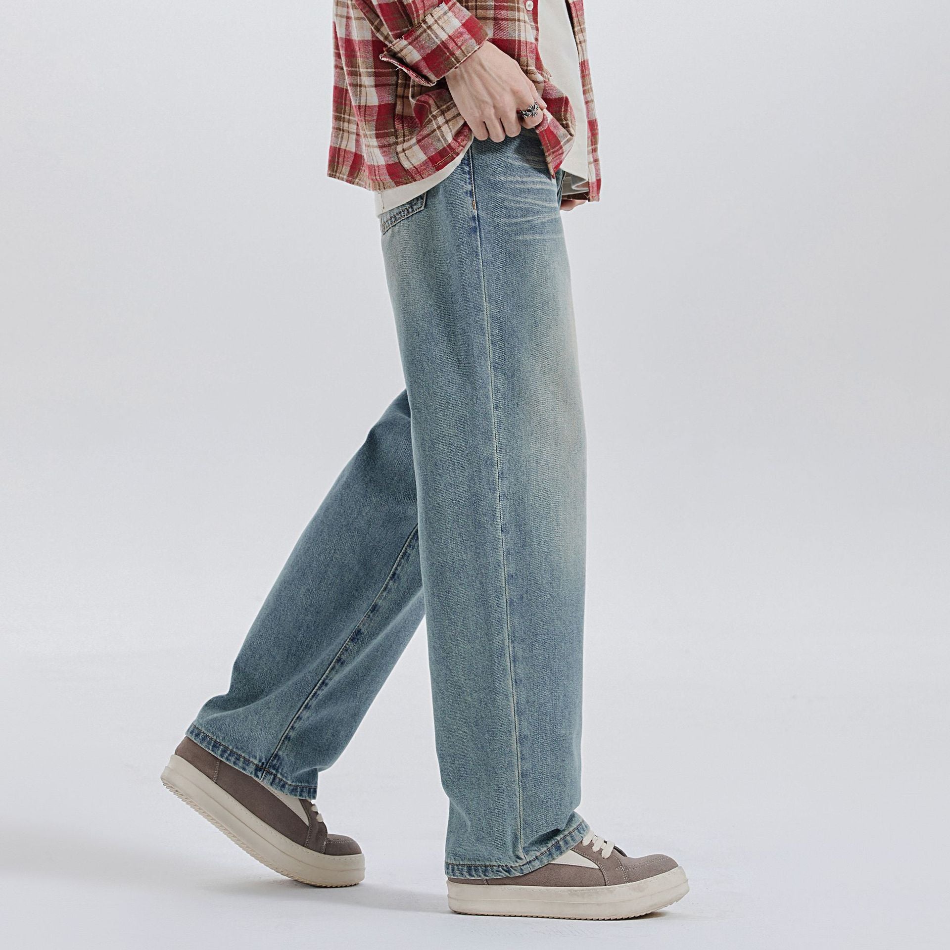American All-match Jeans With Whiskers Men American All-match Jeans With Whiskers Men