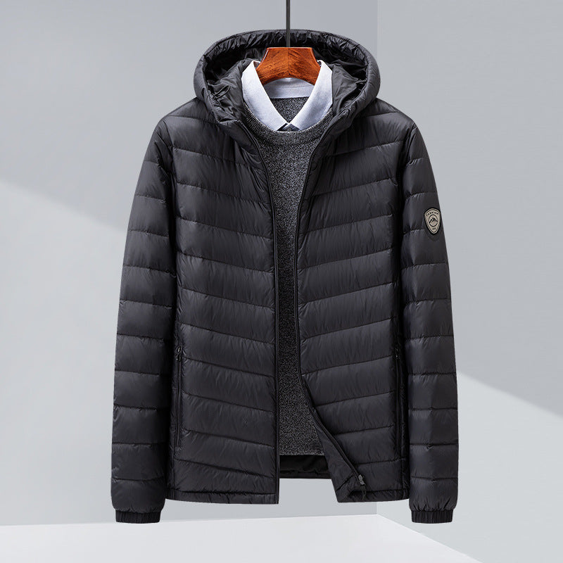 Men's Thin Hood Down Jacket Trendy Korean Slim Fit White Duck Down Men's Thin Hood Down Jacket Trendy Korean Slim Fit White Duck Down