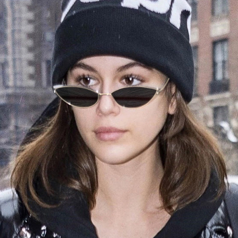 New Cute Sexy Sunglases Retro Cat Eye Sunglasses Women Metal Triangle Vintage Cateye Sun Glasses Female New Cute Sexy Sunglases Retro Cat Eye Sunglasses Women Metal Triangle Vintage Cateye Sun Glasses Female