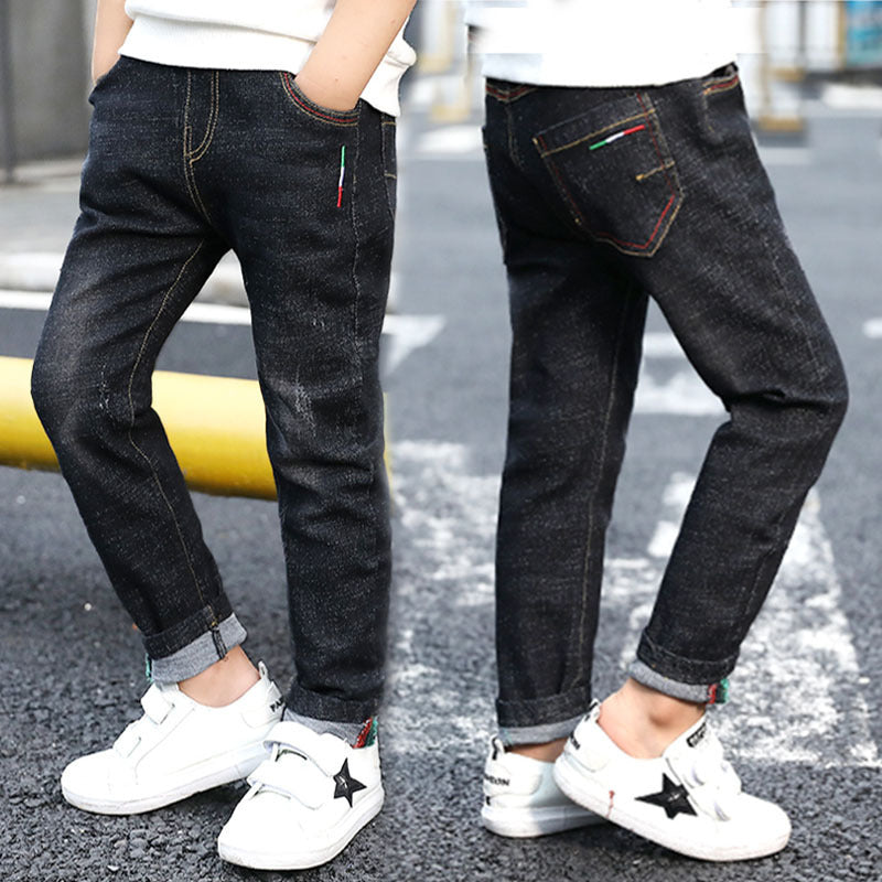 Boys' denim trousers, new style, big children's trousers, spring and autumn children's trousers Boys' denim trousers, new style, big children's trousers, spring and autumn children's trousers