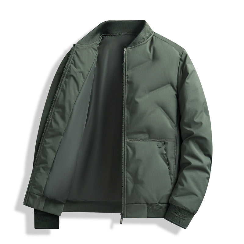 Fashion Down Jacket Winter Warm Baseball Jacket For Men Casual All-match Solid Color Coat Fashion Down Jacket Winter Warm Baseball Jacket For Men Casual All-match Solid Color Coat