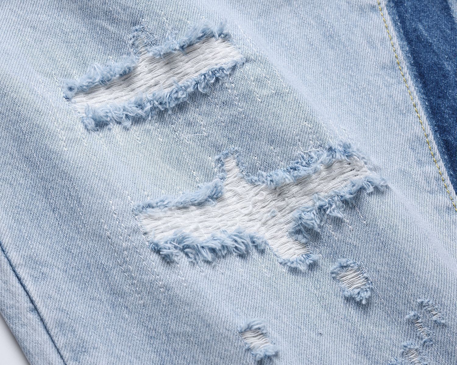 Water Washed Hole Stitching Bootleg Pants Jeans Water Washed Hole Stitching Bootleg Pants Jeans