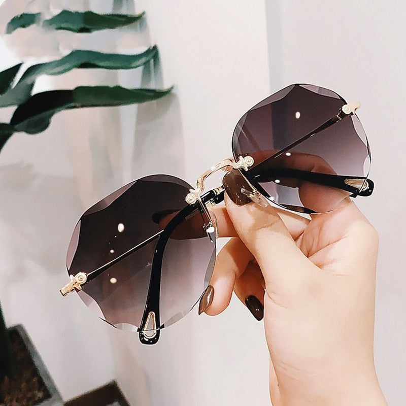 Polygonal Sunglasses Women Rimless Trimmed Sunglasses Polygonal Sunglasses Women Rimless Trimmed Sunglasses