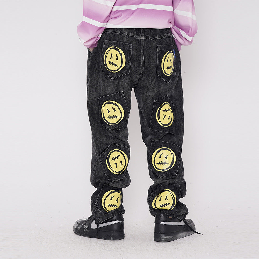 Smiley print jeans for men Smiley print jeans for men