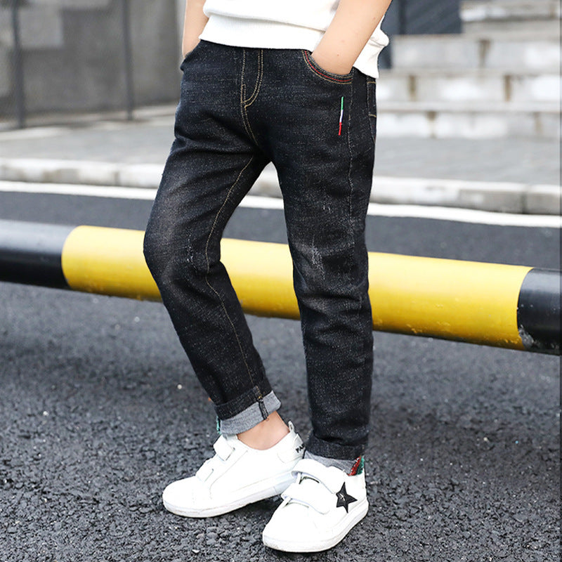 Boys' denim trousers, new style, big children's trousers, spring and autumn children's trousers Boys' denim trousers, new style, big children's trousers, spring and autumn children's trousers