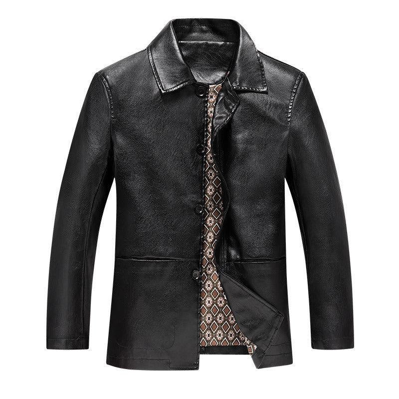 Spring And Autumn Men's Plus Size Leather Coat Spring And Autumn Men's Plus Size Leather Coat