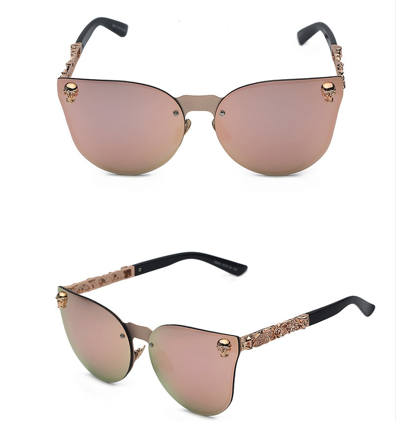 Gothic new reflective sunglasses men and women tide personality metal large box sunglasses taro decorative glasses Gothic new reflective sunglasses men and women tide personality metal large box sunglasses taro decorative glasses