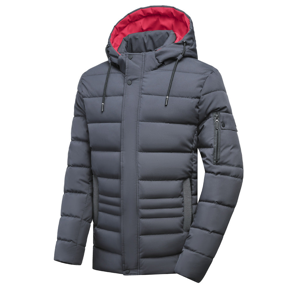 Fleece-lined Thickened Cotton Clothing Men's Coat Hooded Detachable Plus Size Fleece-lined Thickened Cotton Clothing Men's Coat Hooded Detachable Plus Size
