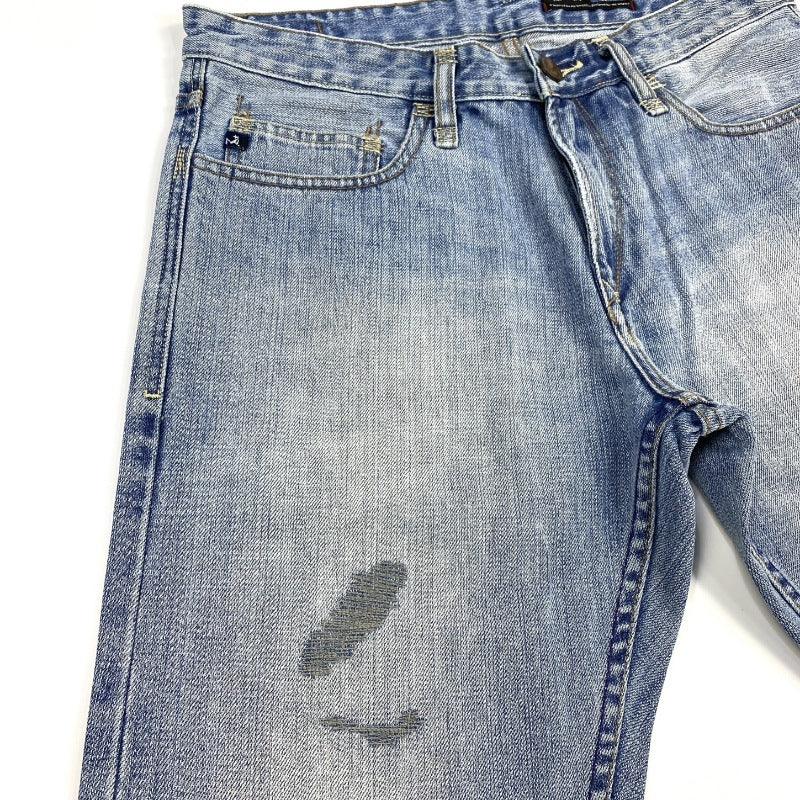 New Casual Loose Straight Leg Trend Frayed Jeans Men New Casual Loose Straight Leg Trend Frayed Jeans Men