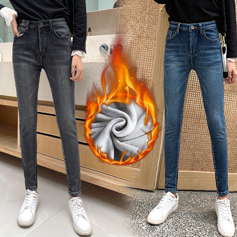 Retro plus velvet thick women jeans Retro plus velvet thick women jeans