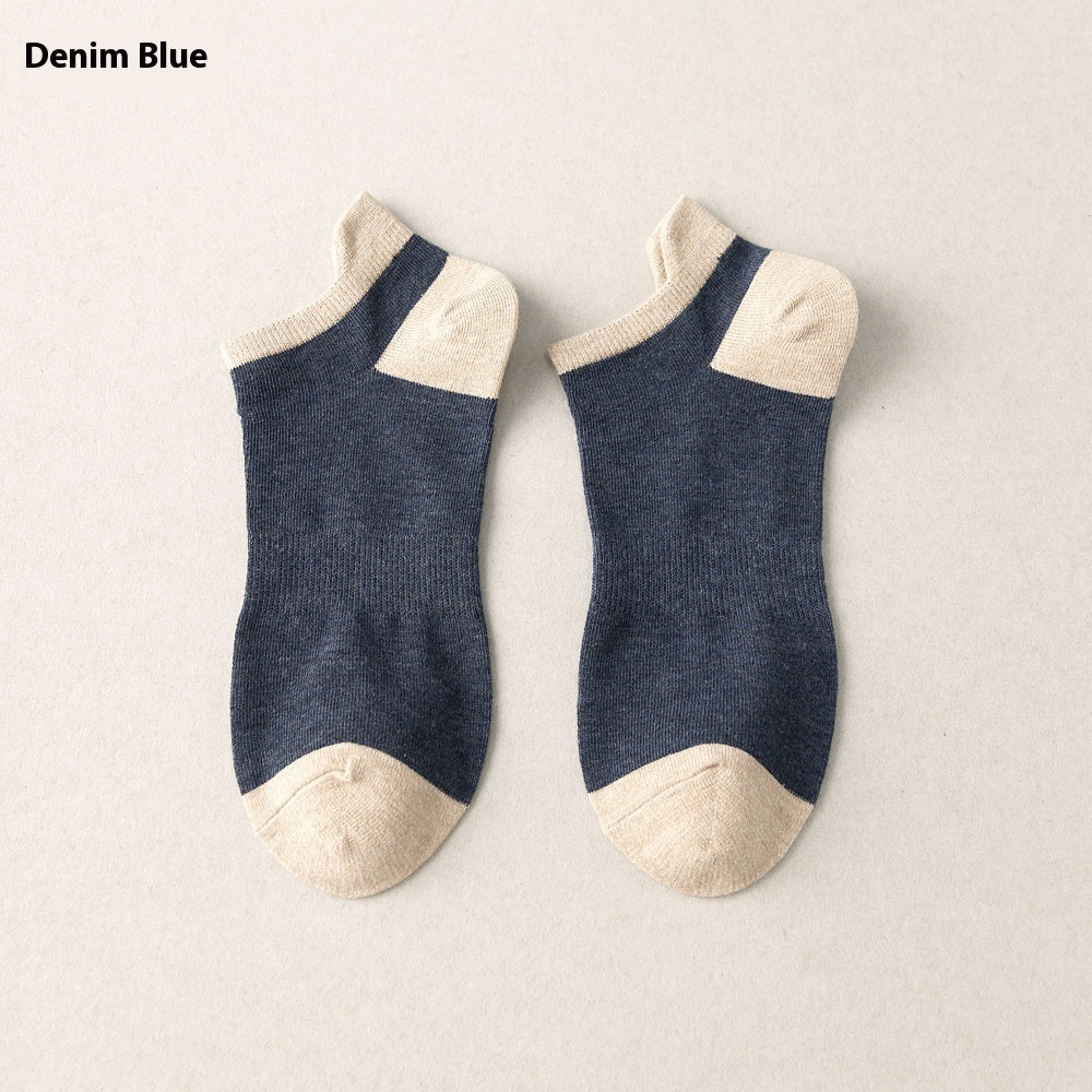Combed Cotton Bottom Sweat-absorbing Deodorant Anti-ankle Socks Low-cut Men's Retro Waist Combed Cotton Bottom Sweat-absorbing Deodorant Anti-ankle Socks Low-cut Men's Retro Waist