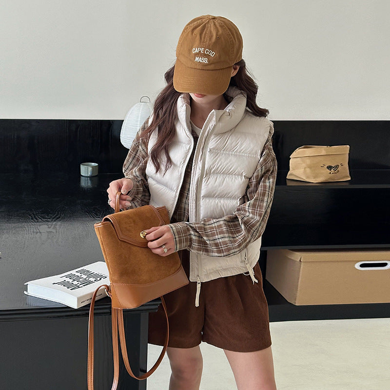 Autumn And Winter New Korean Style Stand Collar Short Cotton Waistcoat Autumn And Winter New Korean Style Stand Collar Short Cotton Waistcoat