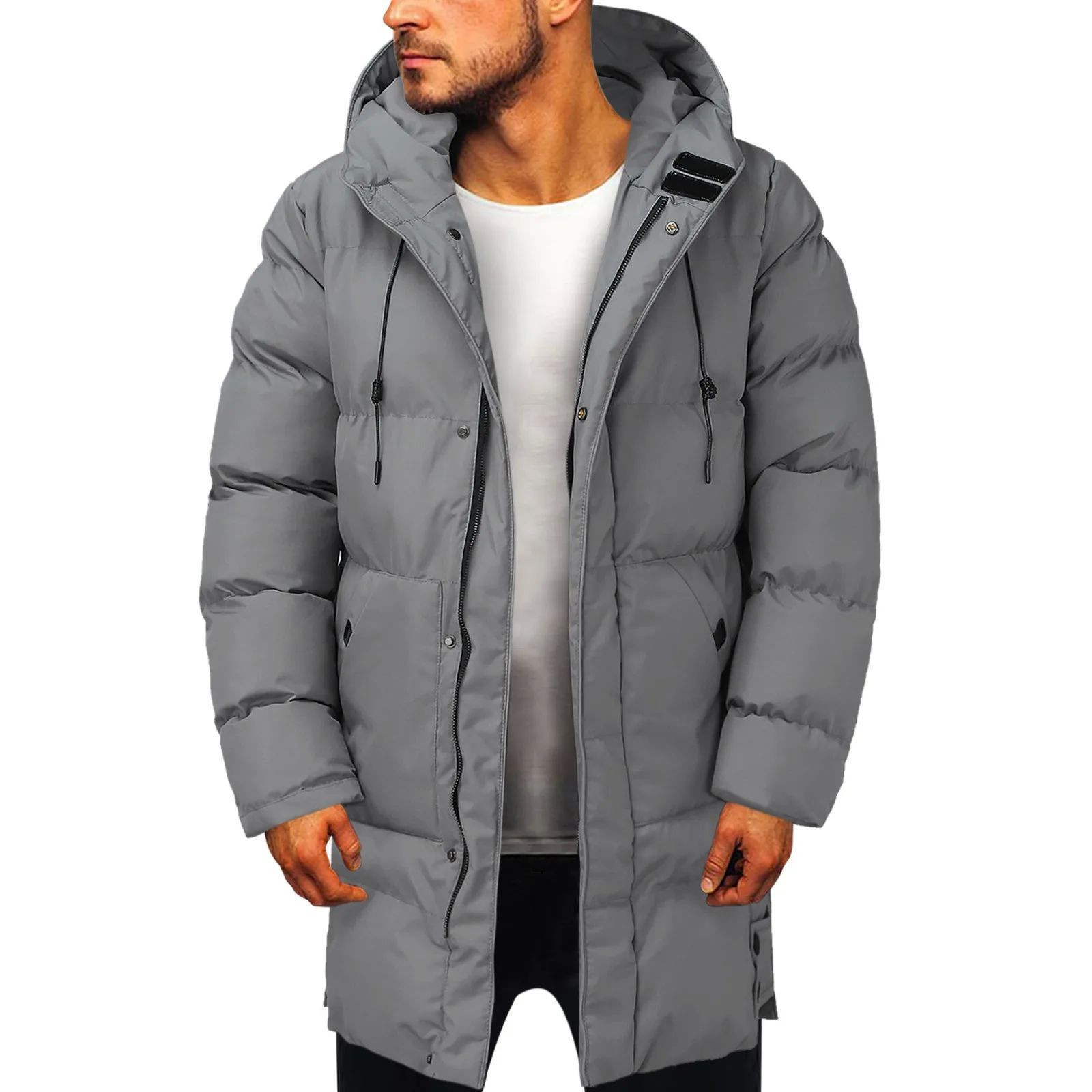 Casual Warm Hooded Long Snow Wear Jacket Coat Men Outwear Casual Warm Hooded Long Snow Wear Jacket Coat Men Outwear