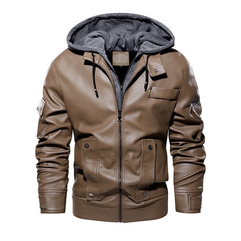 Men's US Size Leather Coat Fashionable Warm Men's US Size Leather Coat Fashionable Warm
