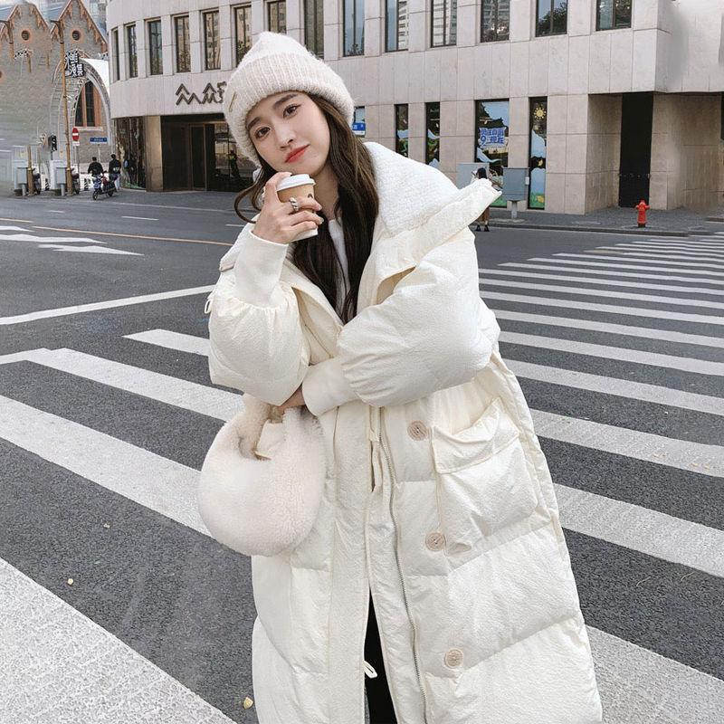 Below The Knee Korean Style Fashion Loose Cotton Coat Below The Knee Korean Style Fashion Loose Cotton Coat