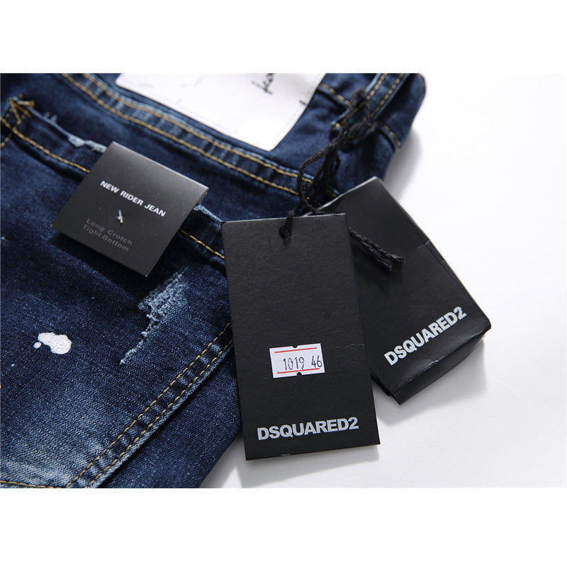 men jeans famous D2 Men slim jeans pants mens denim trousers zipper blue hole Pencil Pants men jeans famous D2 Men slim jeans pants mens denim trousers zipper blue hole Pencil Pants