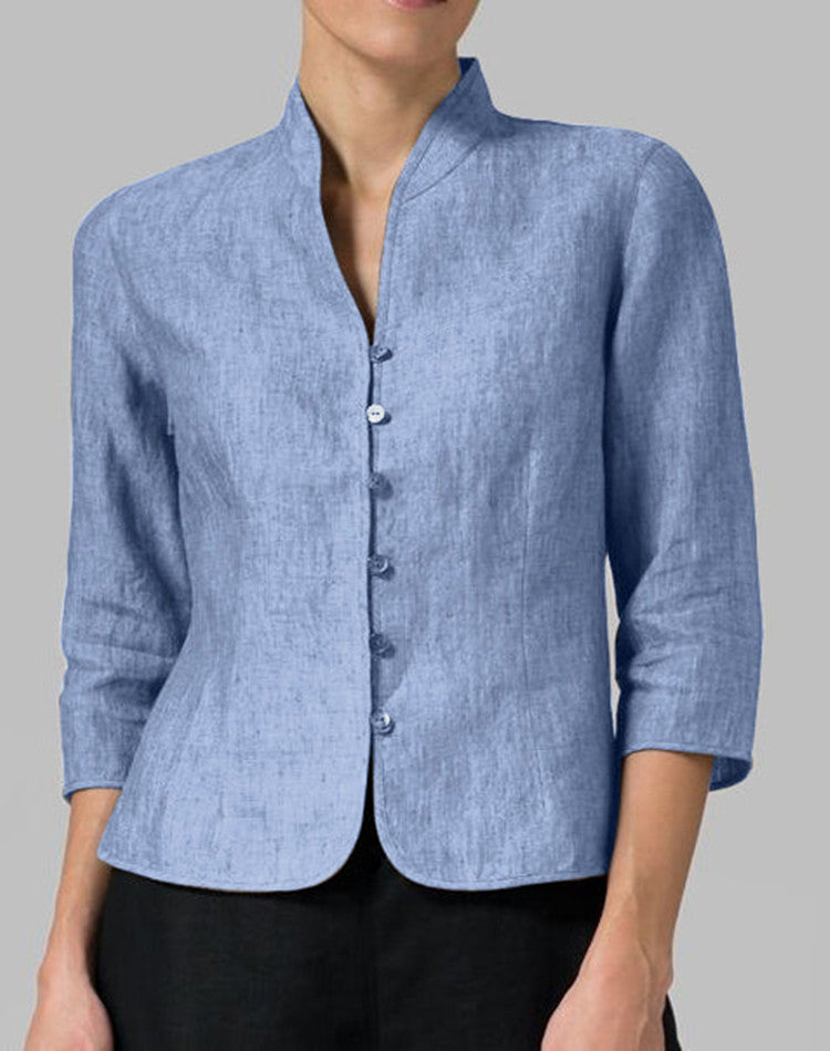 Cotton And Linen Short Women's Jackets Cotton And Linen Short Women's Jackets