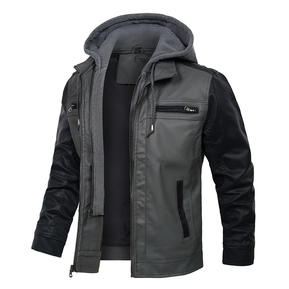 Stitching Fashion Leather Jacket Coat Stitching Fashion Leather Jacket Coat