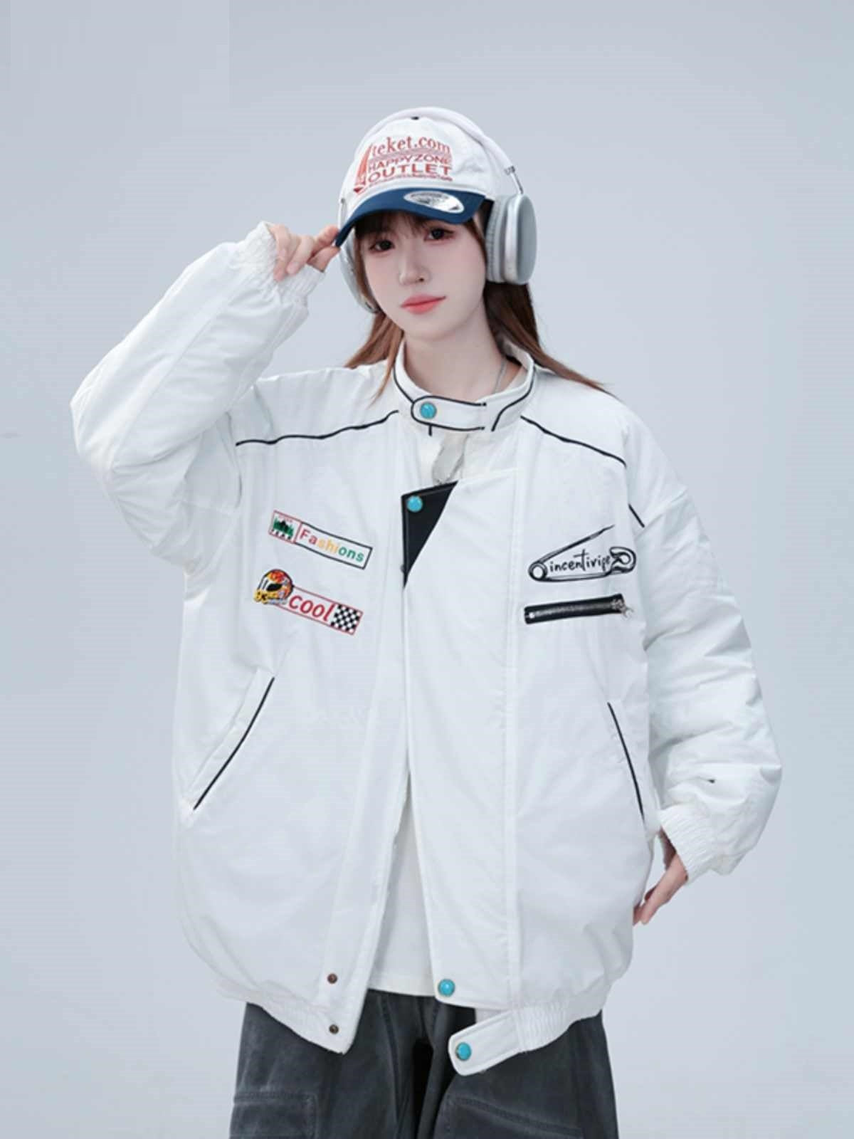 Thickening Embroidery Cotton Coat Winter Trendy Men And Women Couple Cotton-padded Clothes Coat Thickening Embroidery Cotton Coat Winter Trendy Men And Women Couple Cotton-padded Clothes Coat