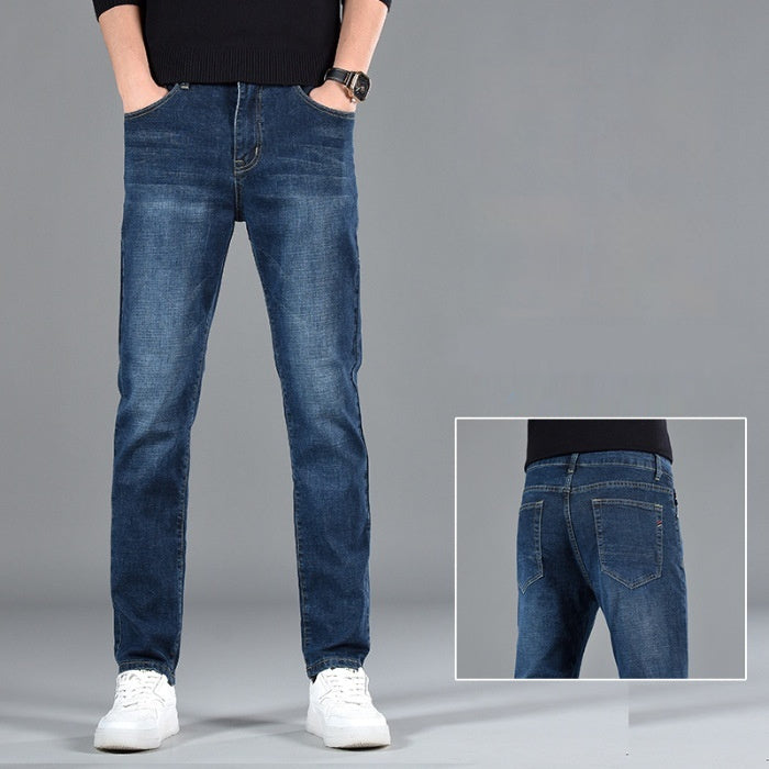 New Slim Fit Youth Casual Straight-leg Cotton Jeans Men New Slim Fit Youth Casual Straight-leg Cotton Jeans Men