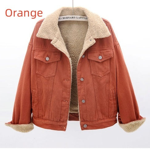 Lamb Wool Thickened Plus Velvet Denim Jacket Women Lamb Wool Thickened Plus Velvet Denim Jacket Women