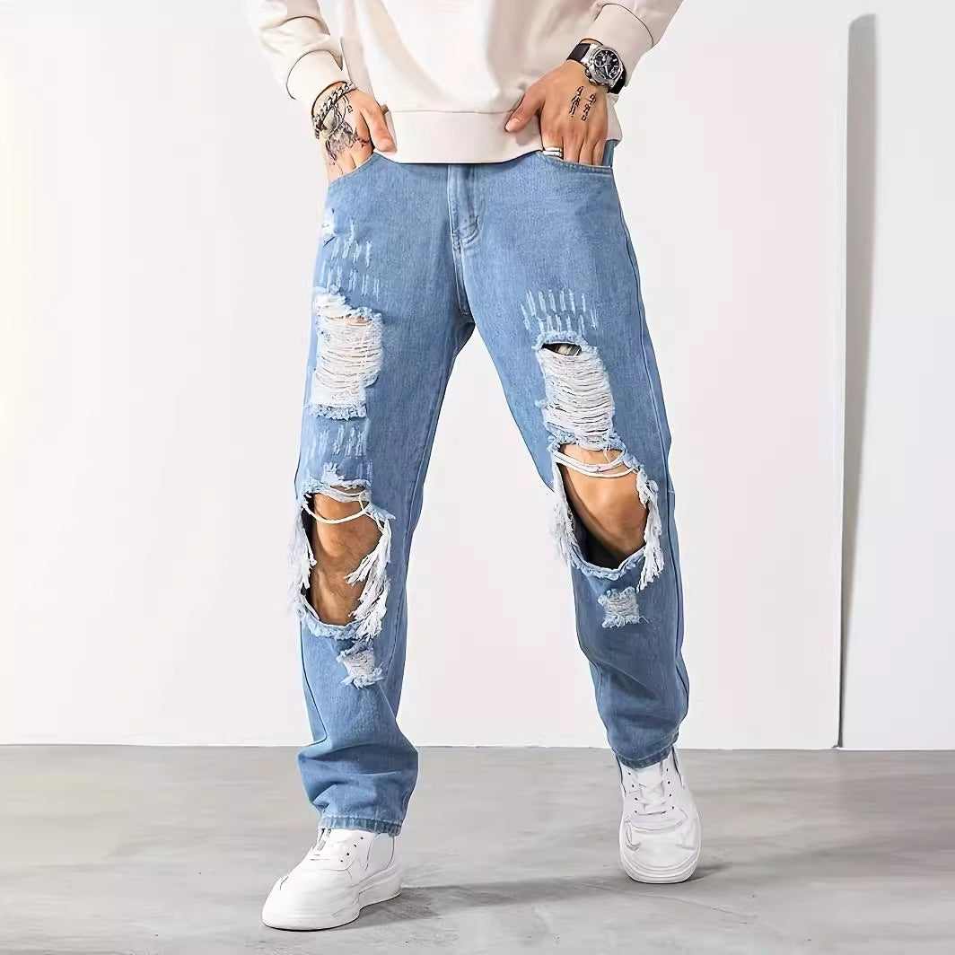 Ripped Men Fashion Brands Korean Style Scrape Cropped Pants Ripped Men Fashion Brands Korean Style Scrape Cropped Pants