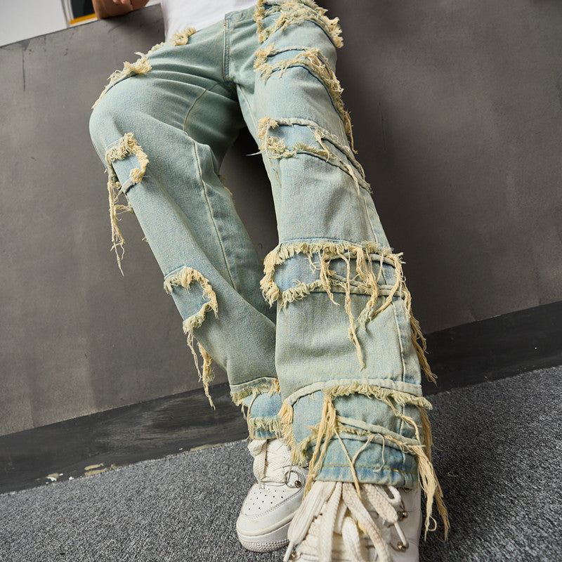 American Retro Wide Leg Jeans For Men American Retro Wide Leg Jeans For Men