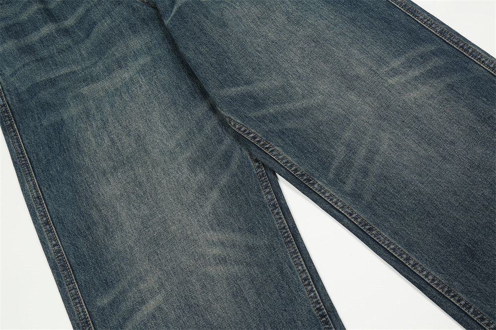 Fashion American Retro Washed Jeans Men Fashion American Retro Washed Jeans Men