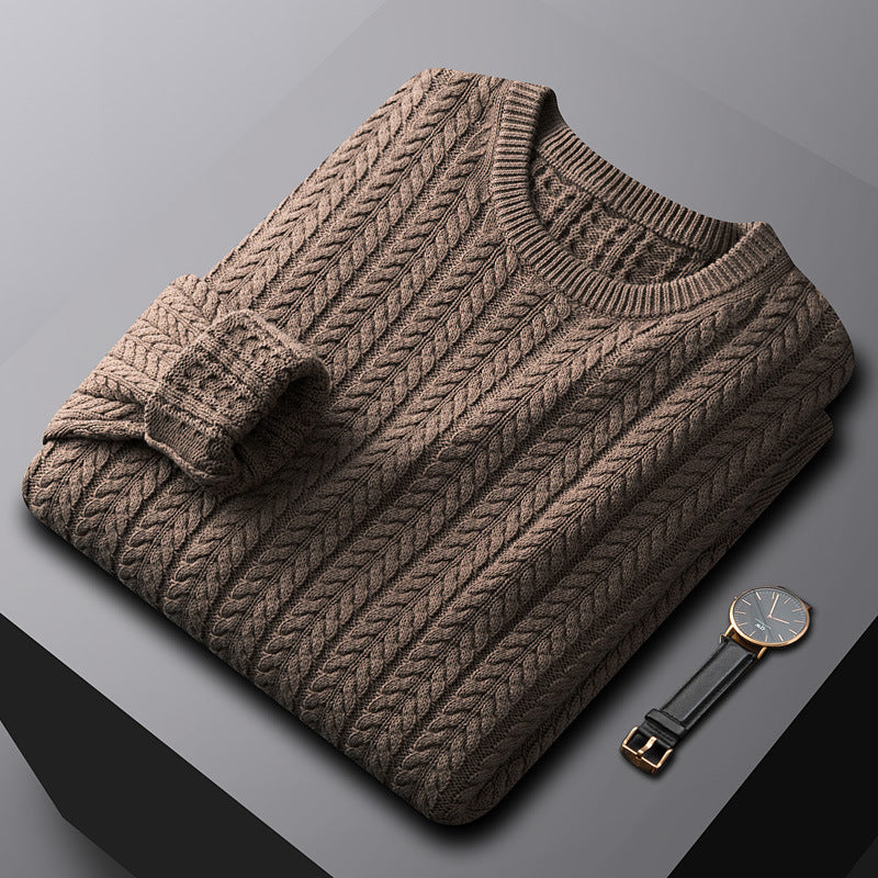 Sweater Men's Thick Cotton Solid Color With Fur Sweater Men's Thick Cotton Solid Color With Fur