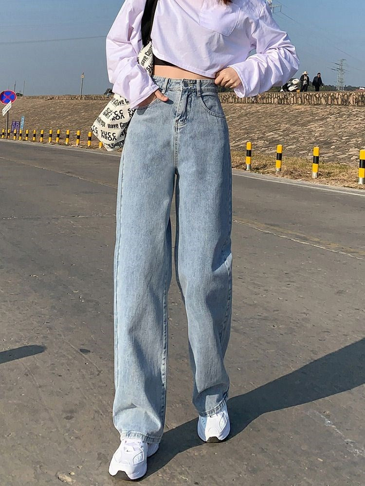 Wide Leg Jeans For Women Bottom Baggy Denim Pants Trousers Wide Leg Jeans For Women Bottom Baggy Denim Pants Trousers