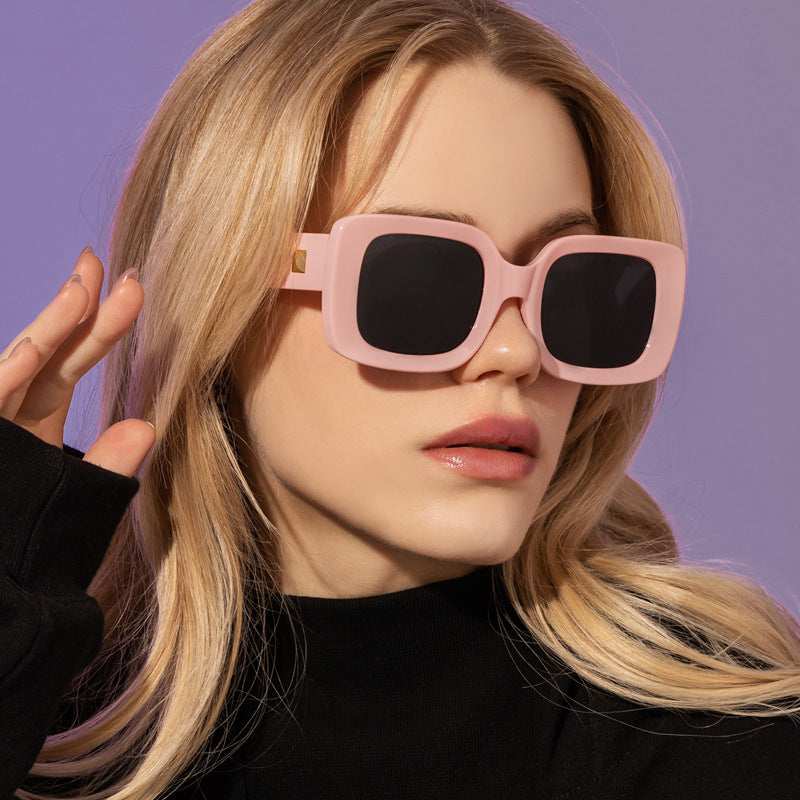 New Retro Square Large Frame Sunglasses Men And Women Trendy New Retro Square Large Frame Sunglasses Men And Women Trendy