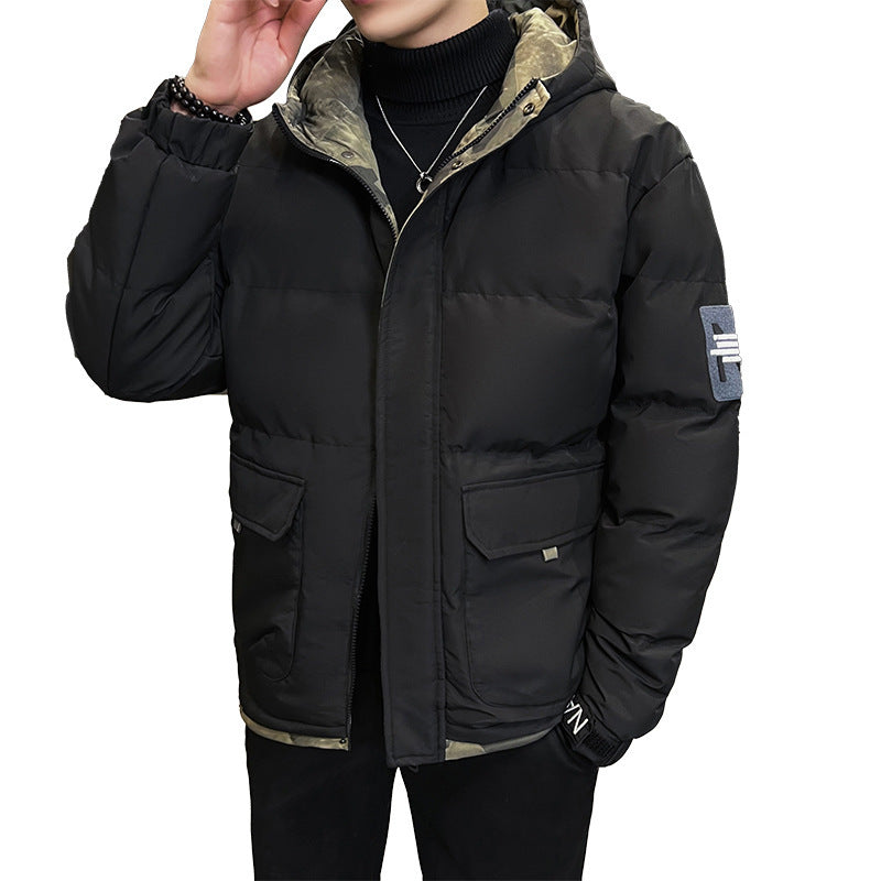 Hooded Cotton-padded Coat Men's Down Hooded Cotton-padded Coat Men's Down