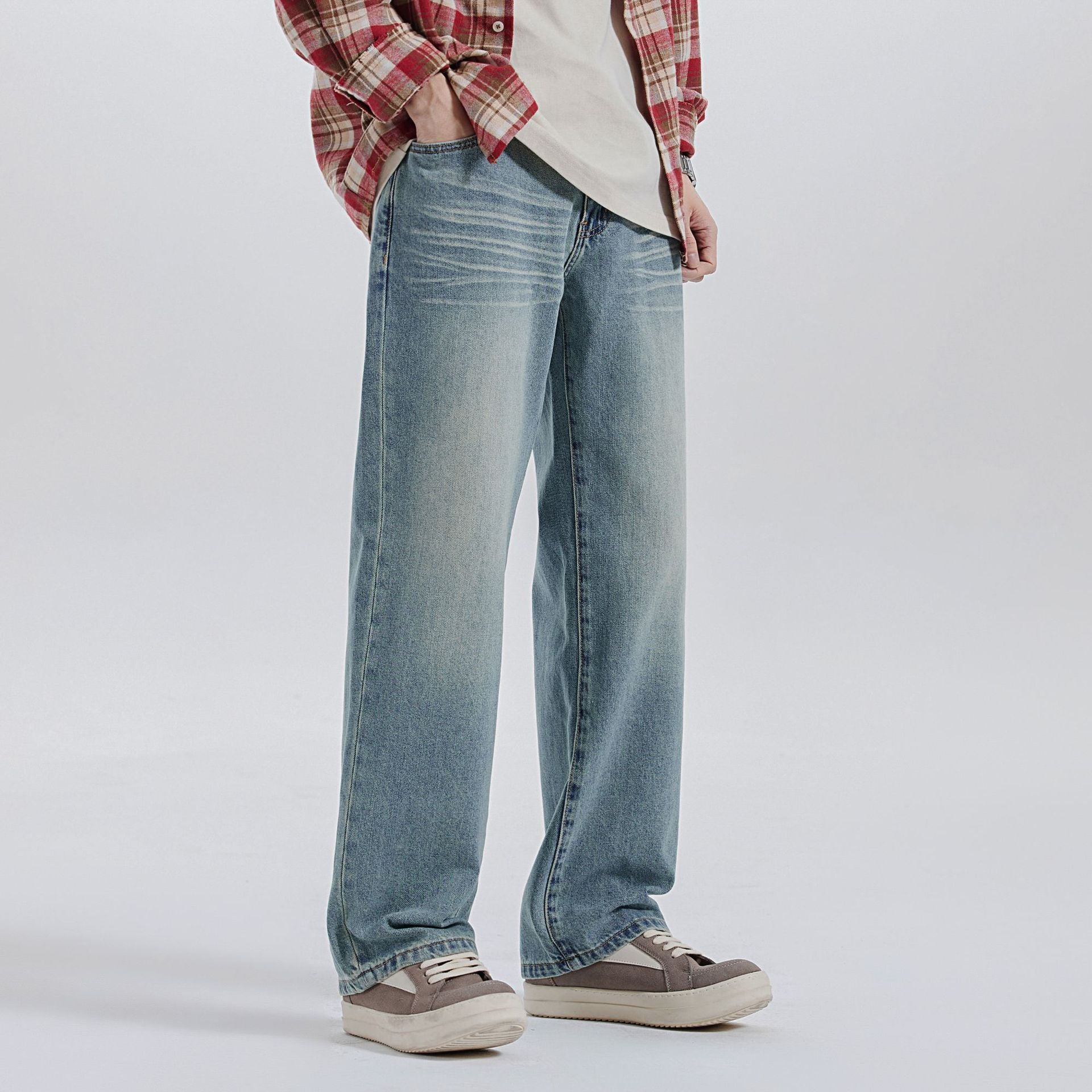 American All-match Jeans With Whiskers Men American All-match Jeans With Whiskers Men