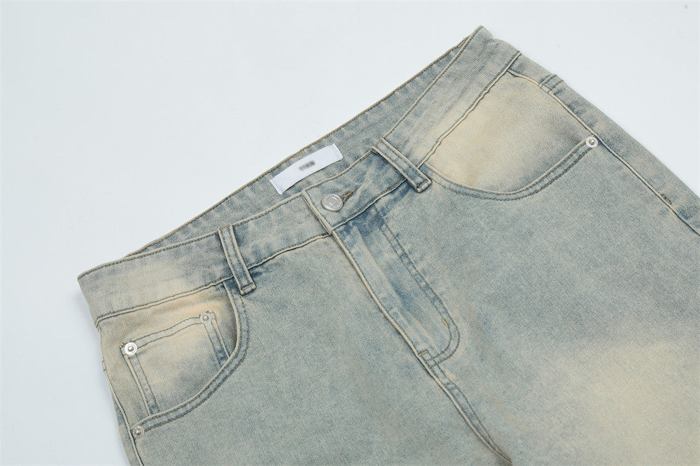 Washed White Straight Jeans For Men Washed White Straight Jeans For Men