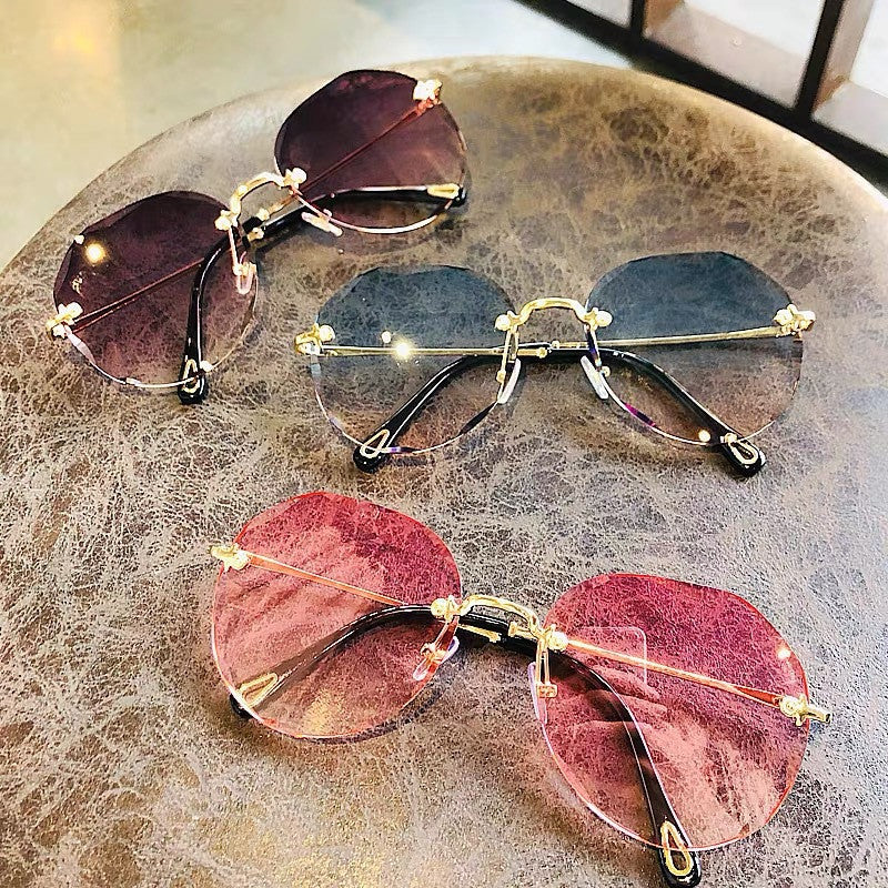 Polygonal Sunglasses Women Rimless Trimmed Sunglasses Polygonal Sunglasses Women Rimless Trimmed Sunglasses