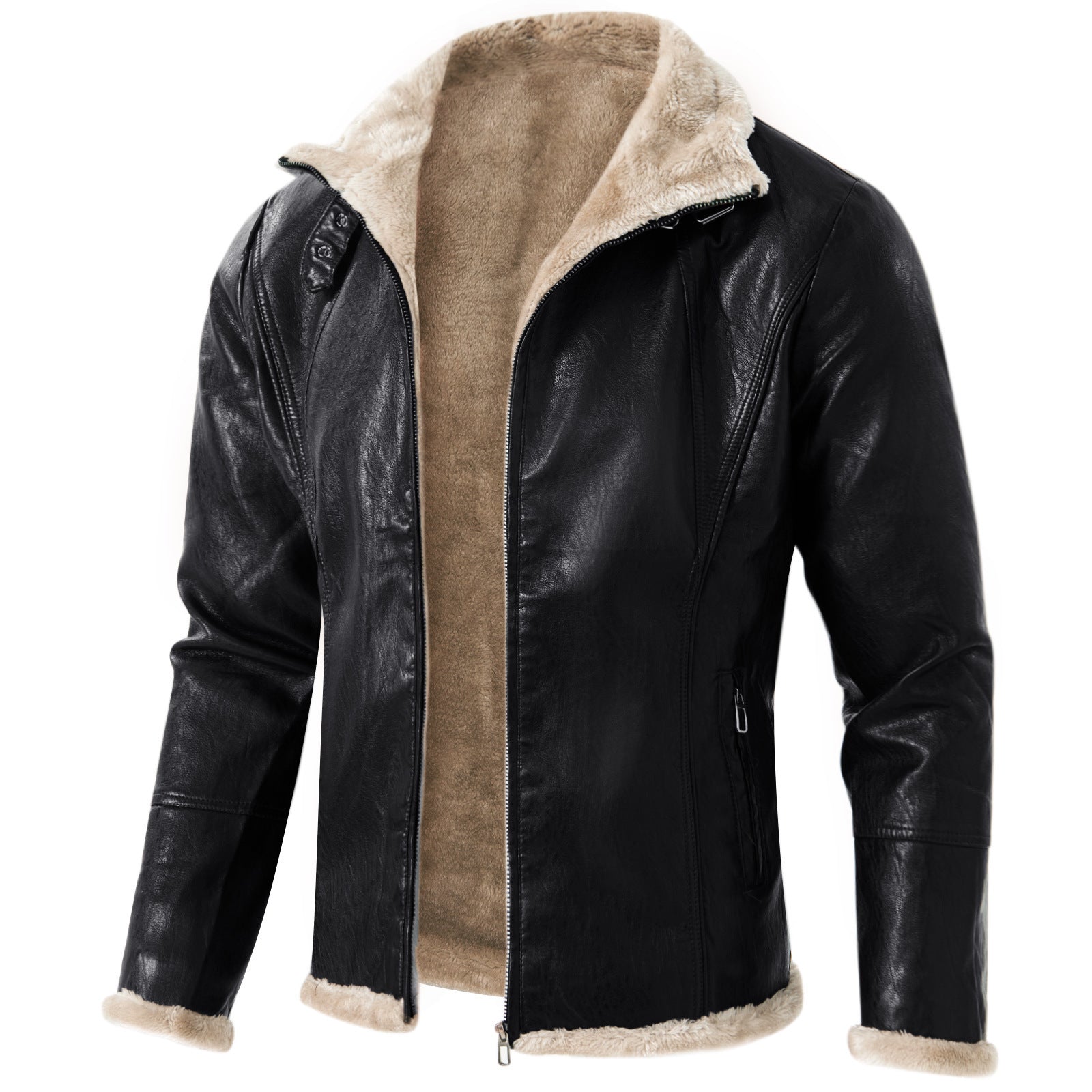 PU Leather Men's Coat Winter Warm PU Leather Men's Coat Winter Warm