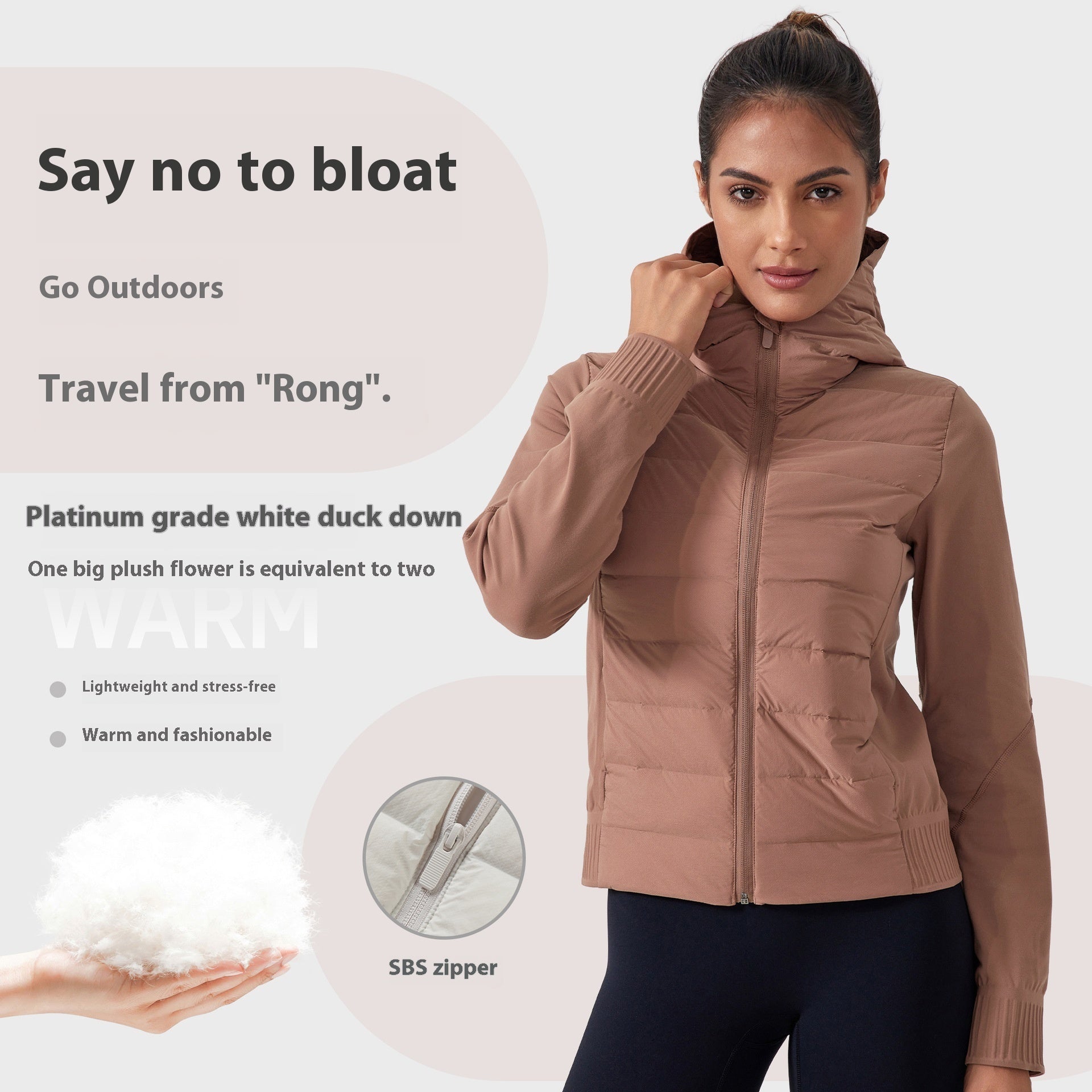 Thin Hood Down Jacket Women's Windproof, Waterproof And Warm Coat Thin Hood Down Jacket Women's Windproof, Waterproof And Warm Coat